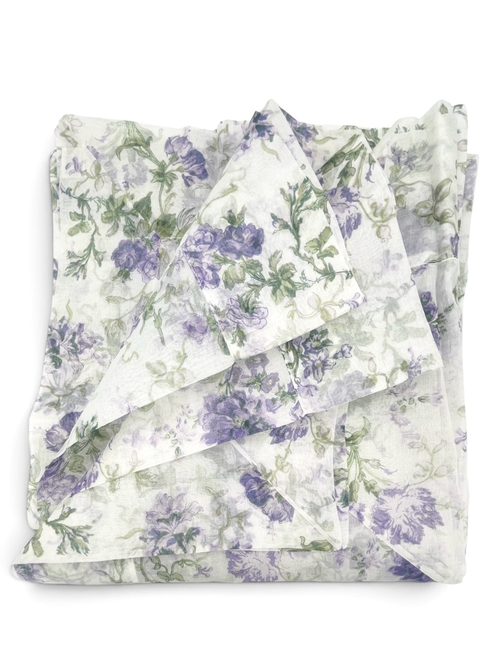 April Cornell Milene Organdy Tablecloth 70” Peri Blue Floral Vintage 1999 NWT
